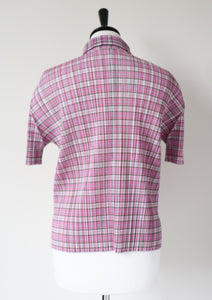 Issey Miyake Pleats Please Top - Short Sleeve Shirt - Pink - JPN 3  ( Fit M / UK 12 )