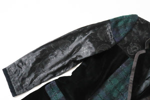 Antonette Plaid Evening Jacket - Green / Black Wool / Velvet - M / UK 12
