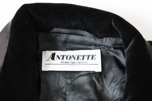 Antonette Plaid Evening Jacket - Green / Black Wool / Velvet - M / UK 12