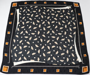 Edition S Vintage Silk Scarf - 1990s - Black / Beige - X LARGE