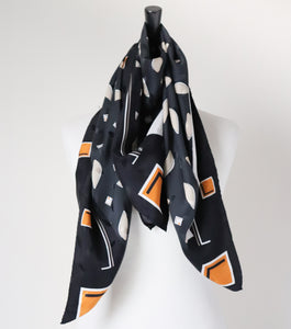 Edition S Vintage Silk Scarf - 1990s - Black / Beige - X LARGE