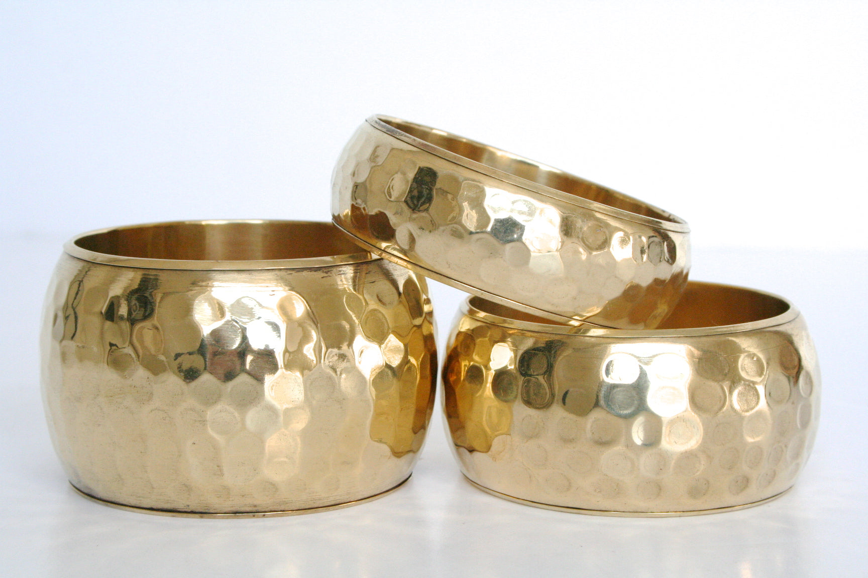 80s original brass colour metal bangle -  Large