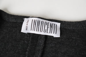 Knitted Dress / Coatigan - Grey 100% Wool - Vintage - M  / UK 12