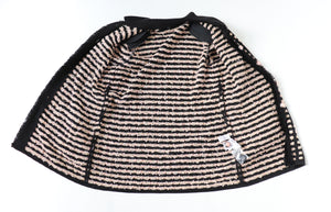 Knitted Boucle Cardigan Jacket - Black / Pink - Label 16 - Fit L /  UK 14