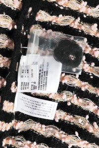 Knitted Boucle Cardigan Jacket - Black / Pink - Label 16 - Fit L /  UK 14