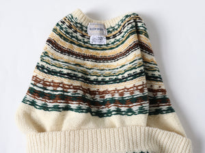 Nordic Style Hand Knit Jumper - Cream Wool - M / UK 12