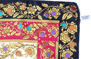 MANTERO VIII Vintage Silk Scarf - Multicolour Baroque Jewel Print - LARGE