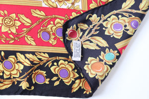 MANTERO VIII Vintage Silk Scarf - Multicolour Baroque Jewel Print - LARGE