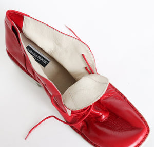 Red Lace-Up Shoes / Ankle Boots - Leather - Collection Privée - Wide Fit 40 / UK 7