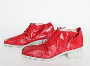 Red Lace-Up Shoes / Ankle Boots - Leather - Collection Privée - Wide Fit 40 / UK 7