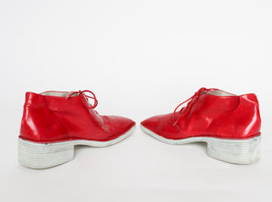 Red Lace-Up Shoes / Ankle Boots - Leather - Collection Privée - Wide Fit 40 / UK 7
