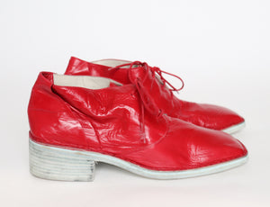 Red Lace-Up Shoes / Ankle Boots - Leather - Collection Privée - Wide Fit 40 / UK 7