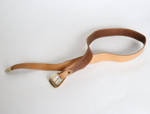 Tan FAUX Leather Vintage 1980s Western Belt - Slim - Medium