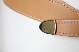 Tan FAUX Leather Vintage 1980s Western Belt - Slim - Medium