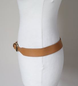 Tan FAUX Leather Vintage 1980s Western Belt - Slim - Medium