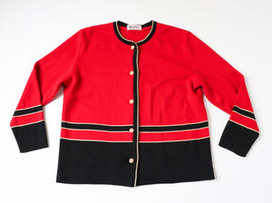 Bertha Red Wool Cardigan Jacket - 1990s  - XL / UK 16