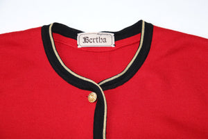 Bertha Red Wool Cardigan Jacket - 1990s  - XL / UK 16