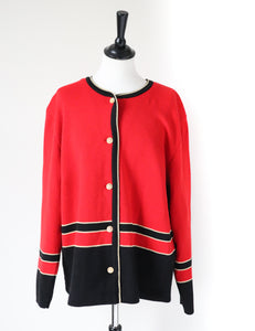 Bertha Red Wool Cardigan Jacket - 1990s  - XL / UK 16