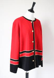 Bertha Red Wool Cardigan Jacket - 1990s  - XL / UK 16