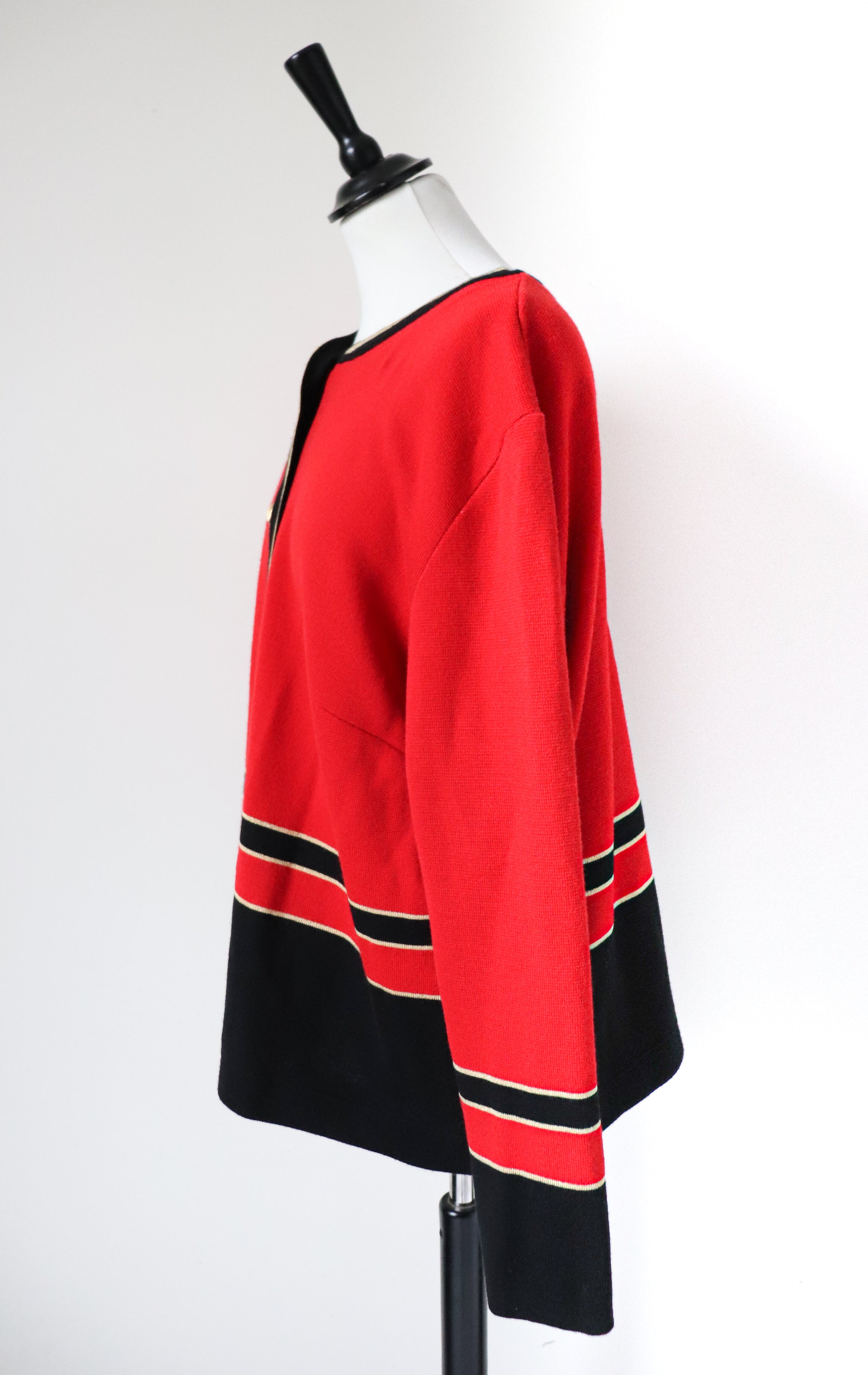 Bertha Red Wool Cardigan Jacket - 1990s  - XL / UK 16