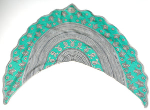 1950s green paisley vintage silk collar scarf - Medium