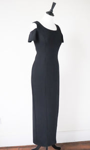 Yessica C&A Black Maxi Long Body Con Dress - Vintage- 1980s Lycra - S / UK 10