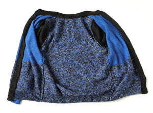 Vintage Hand Knit Sparkly Cardigan - 1980s - Blue - S / M - UK 10 / 12