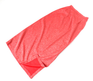 Lurex Straight Maxi Skirt - Disco - Vintage 1970s - Red - XS / S - UK 8  / 10