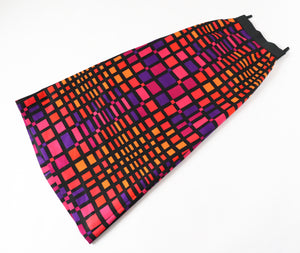 Colour Block Maxi Skirt - Vintage 1970s - Multicolours - XXXS - UK 4