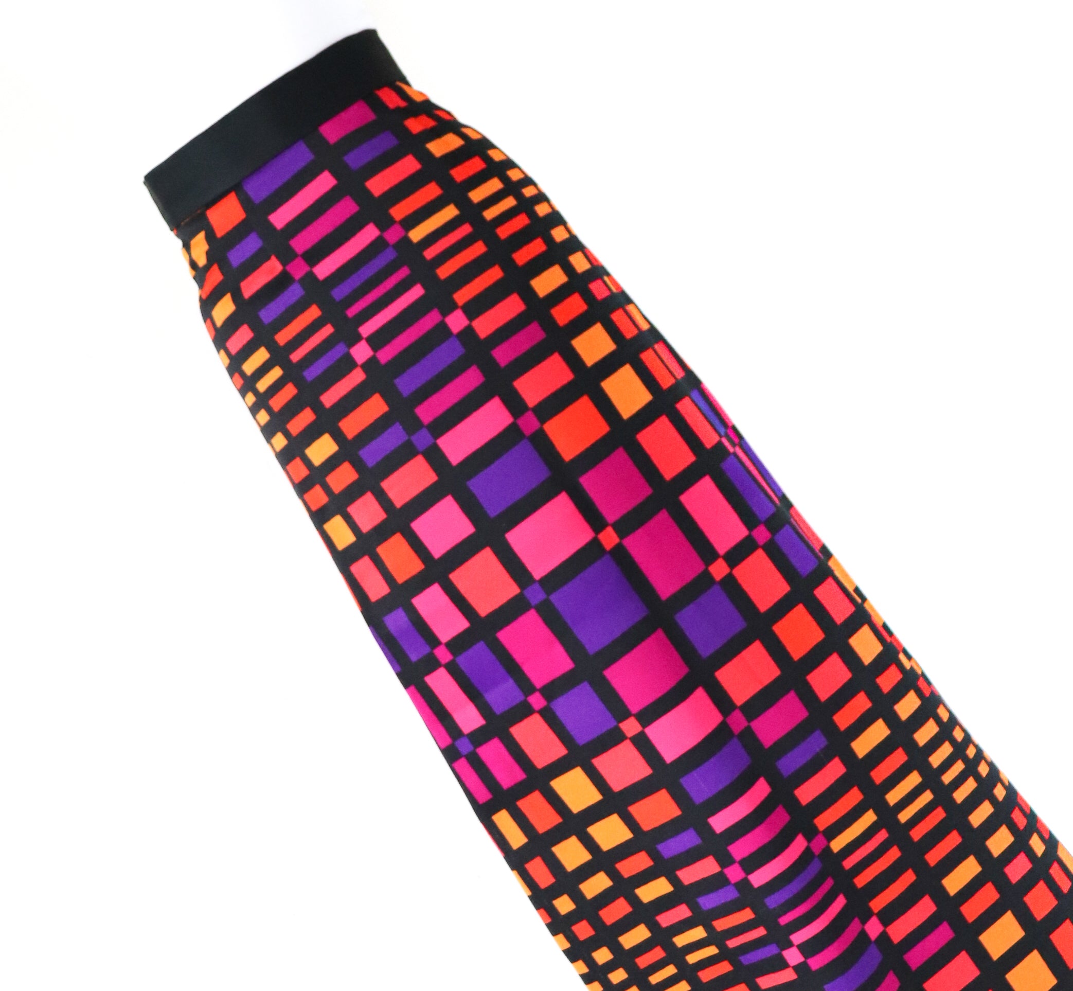 Colour Block Maxi Skirt - Vintage 1970s - Multicolours - XXXS - UK 4