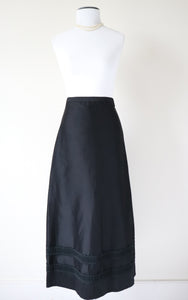 Vintage Black Long Tyrol Skirt - Maxi - XXS / UK 6