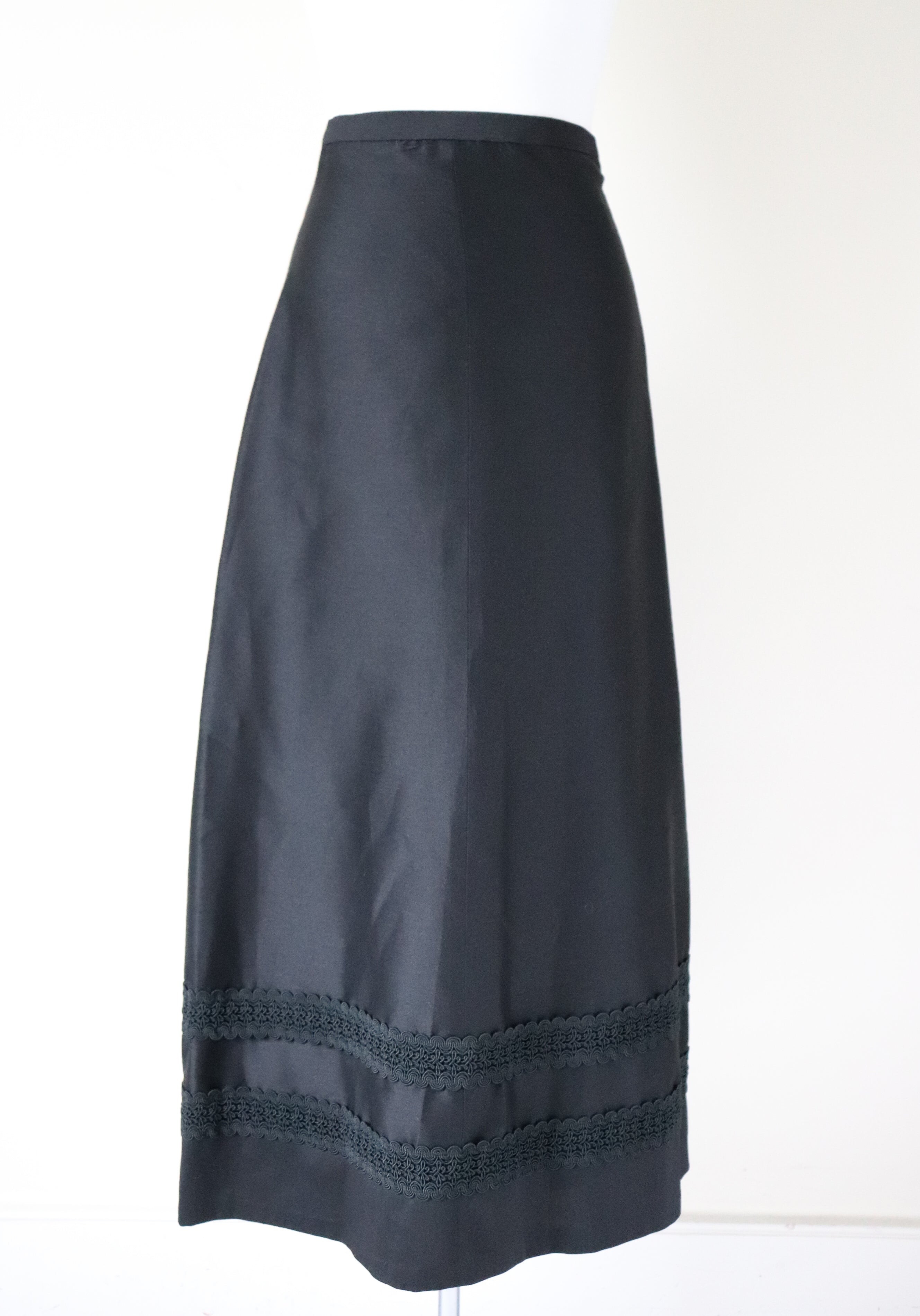 Vintage Black Long Tyrol Skirt - Maxi - XXS / UK 6