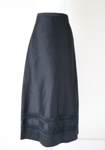 Vintage Black Long Tyrol Skirt - Maxi - XXS / UK 6