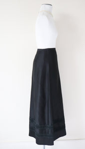 Vintage Black Long Tyrol Skirt - Maxi - XXS / UK 6