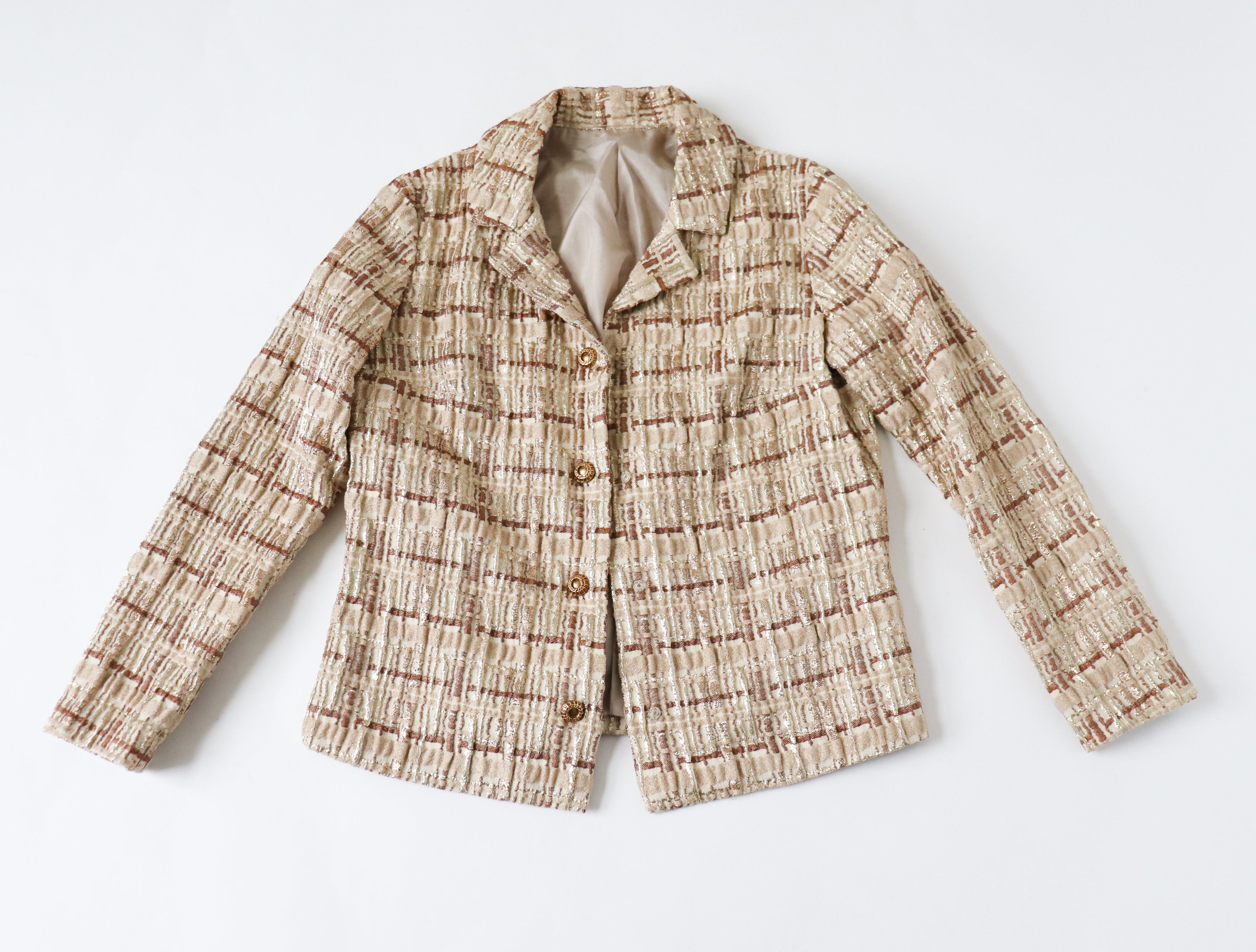 1960s Gold / Cream Jacket - Vintage - S / UK 10