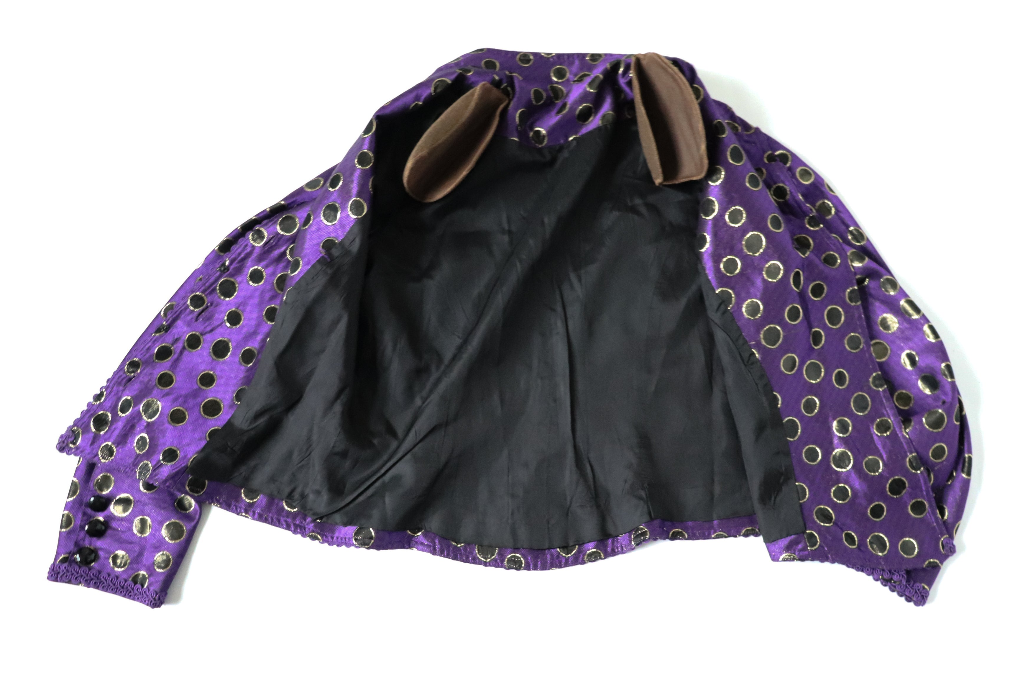 Purple / Gold Spotted Evening Jacket - 1980s Vintage - M / UK 12