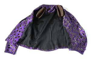 Purple / Gold Spotted Evening Jacket - 1980s Vintage - M / UK 12