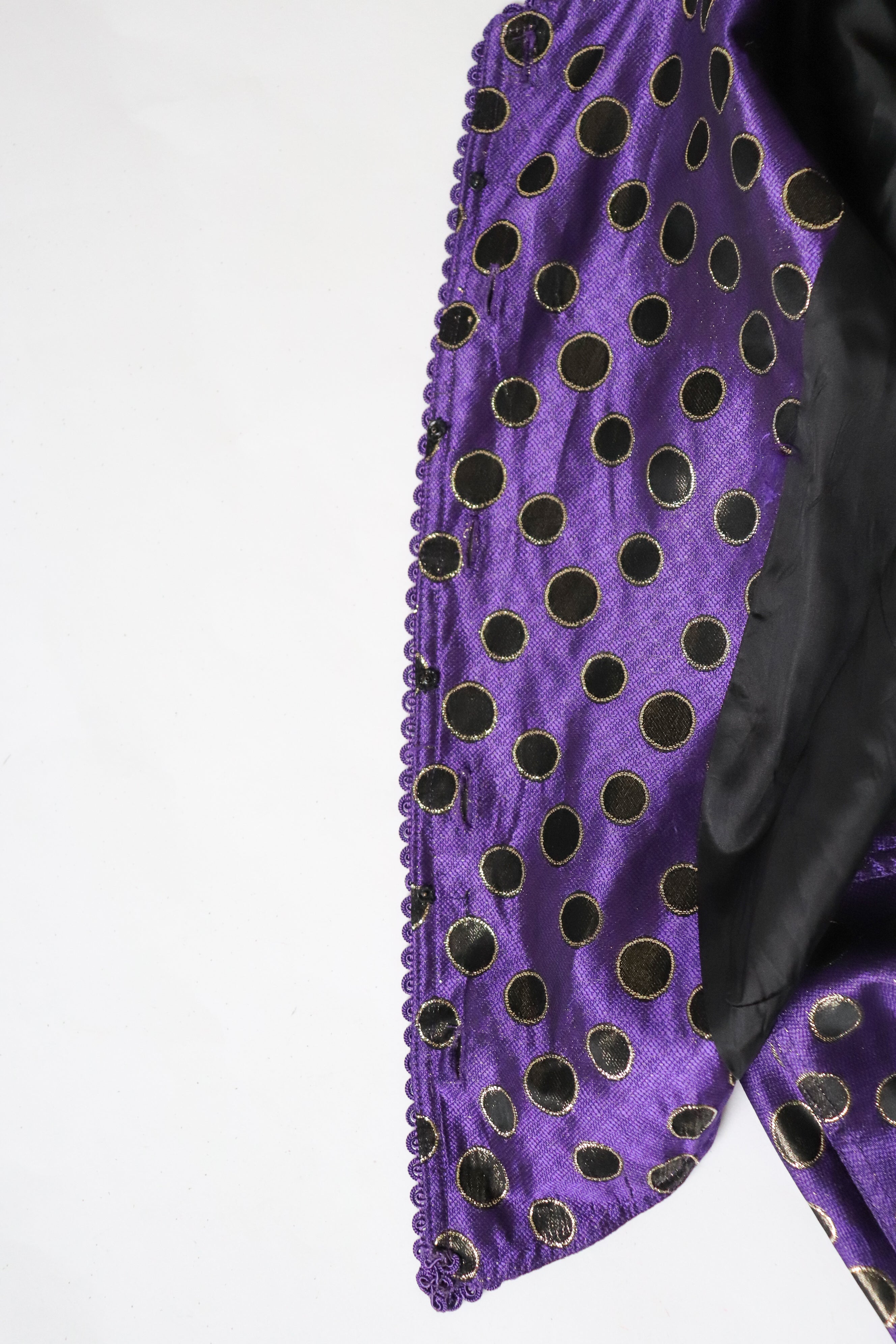 Purple / Gold Spotted Evening Jacket - 1980s Vintage - M / UK 12