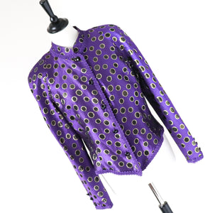 Purple / Gold Spotted Evening Jacket - 1980s Vintage - M / UK 12