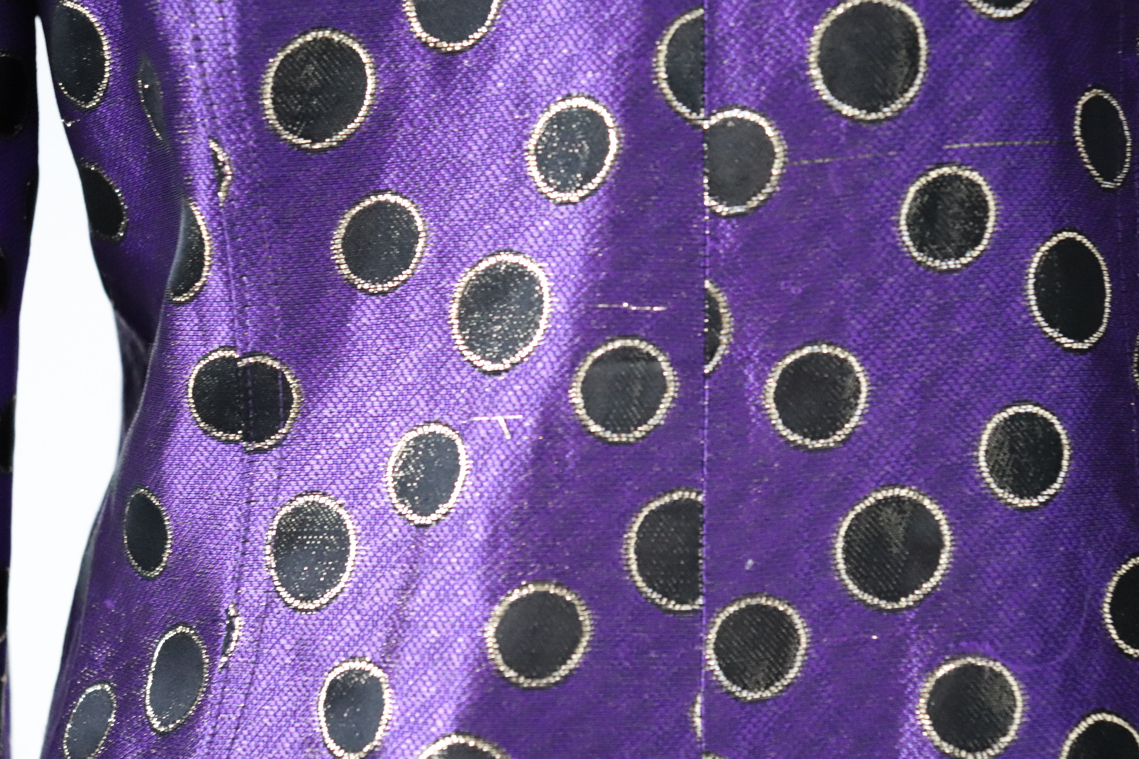 Purple / Gold Spotted Evening Jacket - 1980s Vintage - M / UK 12