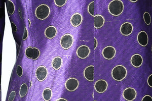 Purple / Gold Spotted Evening Jacket - 1980s Vintage - M / UK 12