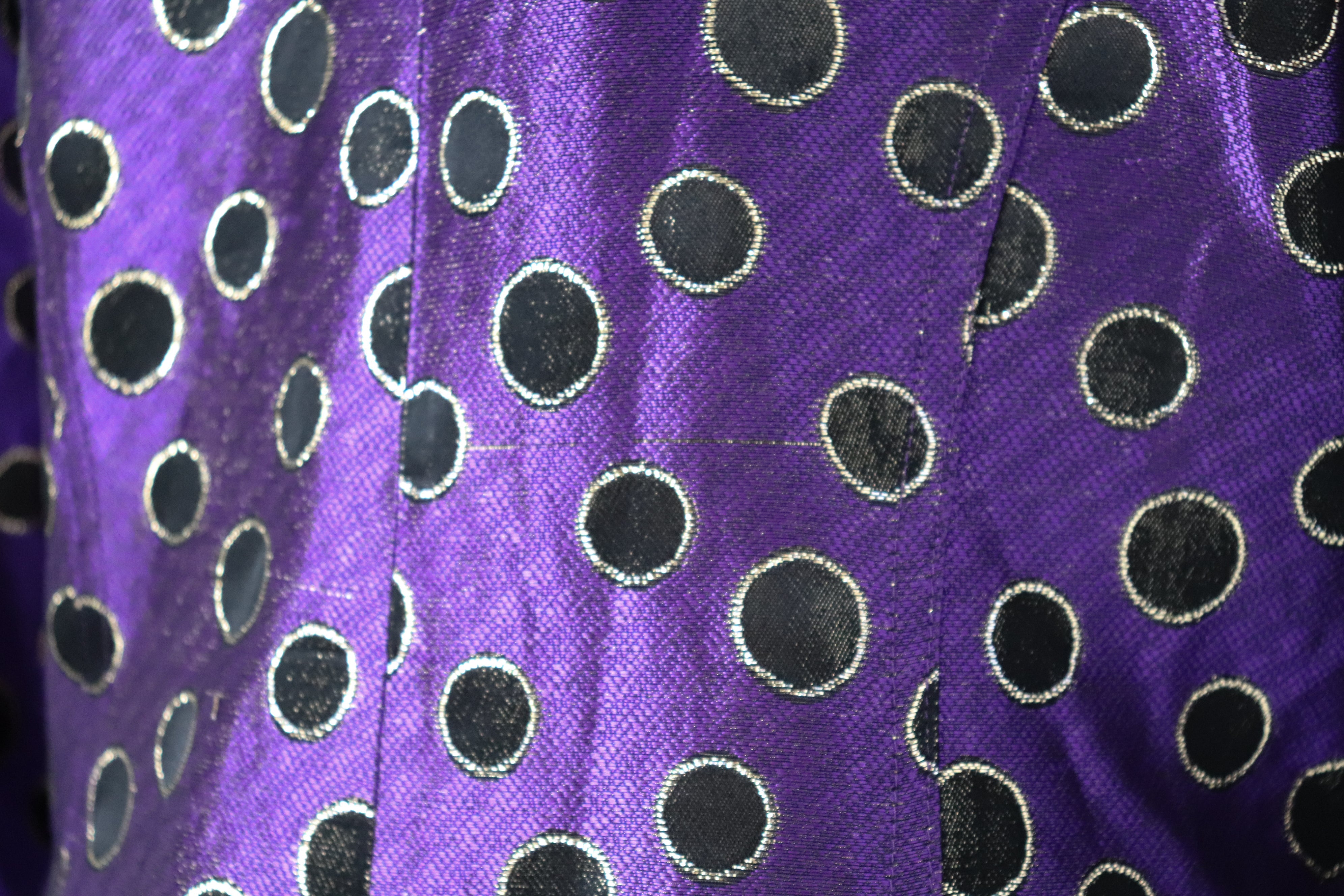 Purple / Gold Spotted Evening Jacket - 1980s Vintage - M / UK 12