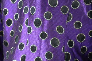 Purple / Gold Spotted Evening Jacket - 1980s Vintage - M / UK 12