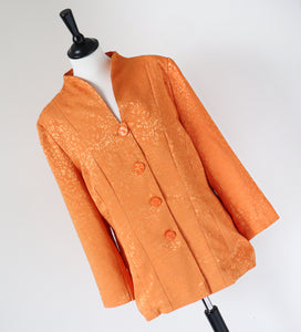 Collarless Orange Light Jacket - Evening - L / UK 14