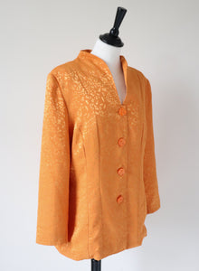 Collarless Orange Light Jacket - Evening - L / UK 14