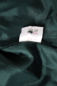 Tyrol Taffeta Silk Green Blouse - 1980s Vintage - Long Sleeves - M / L - UK 12 / 14
