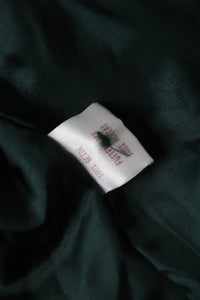 Tyrol Taffeta Silk Green Blouse - 1980s Vintage - Long Sleeves - M / L - UK 12 / 14