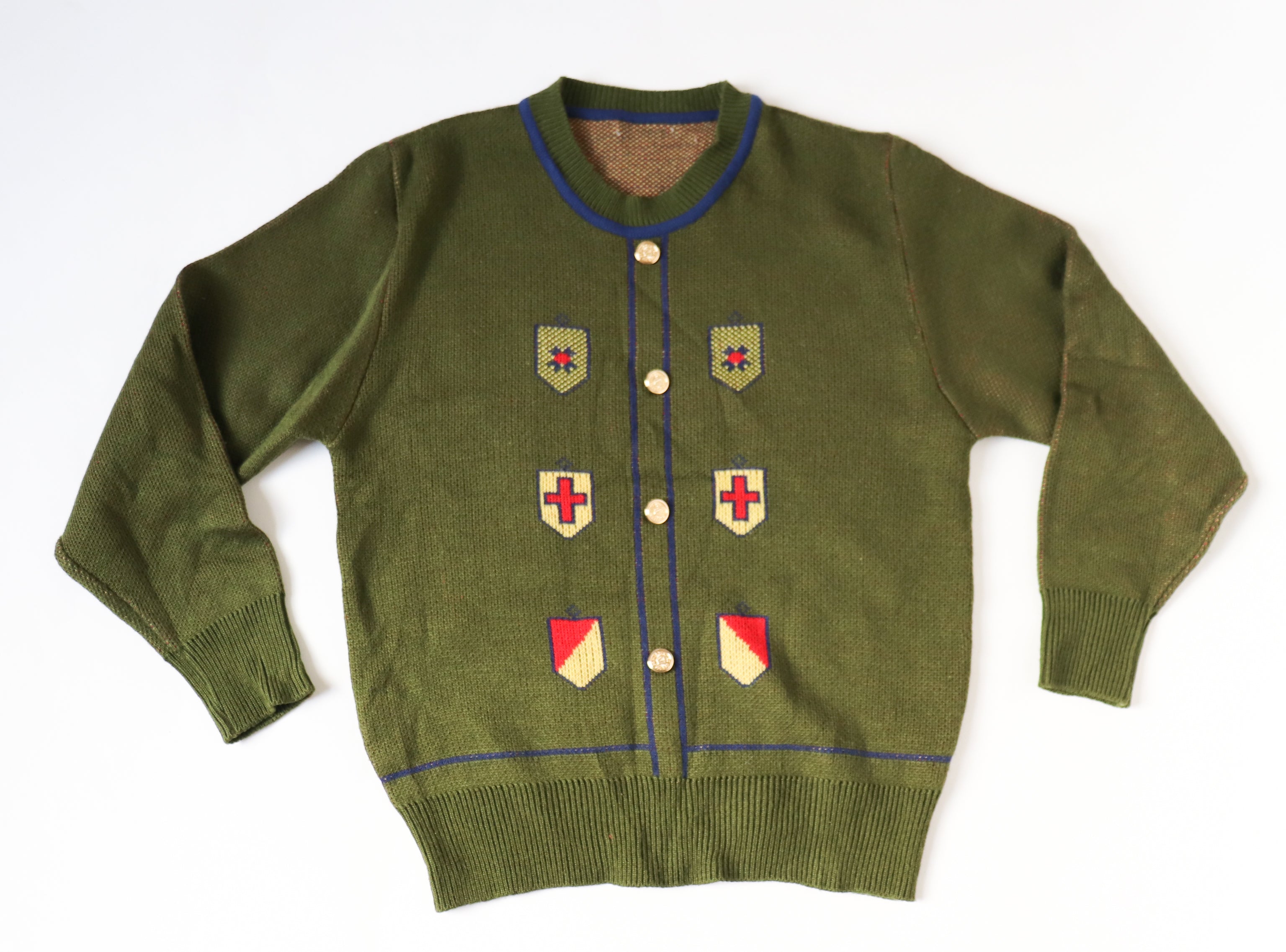Green Wool Blend Jumper - 1960s Beatnik Style - S / UK 10