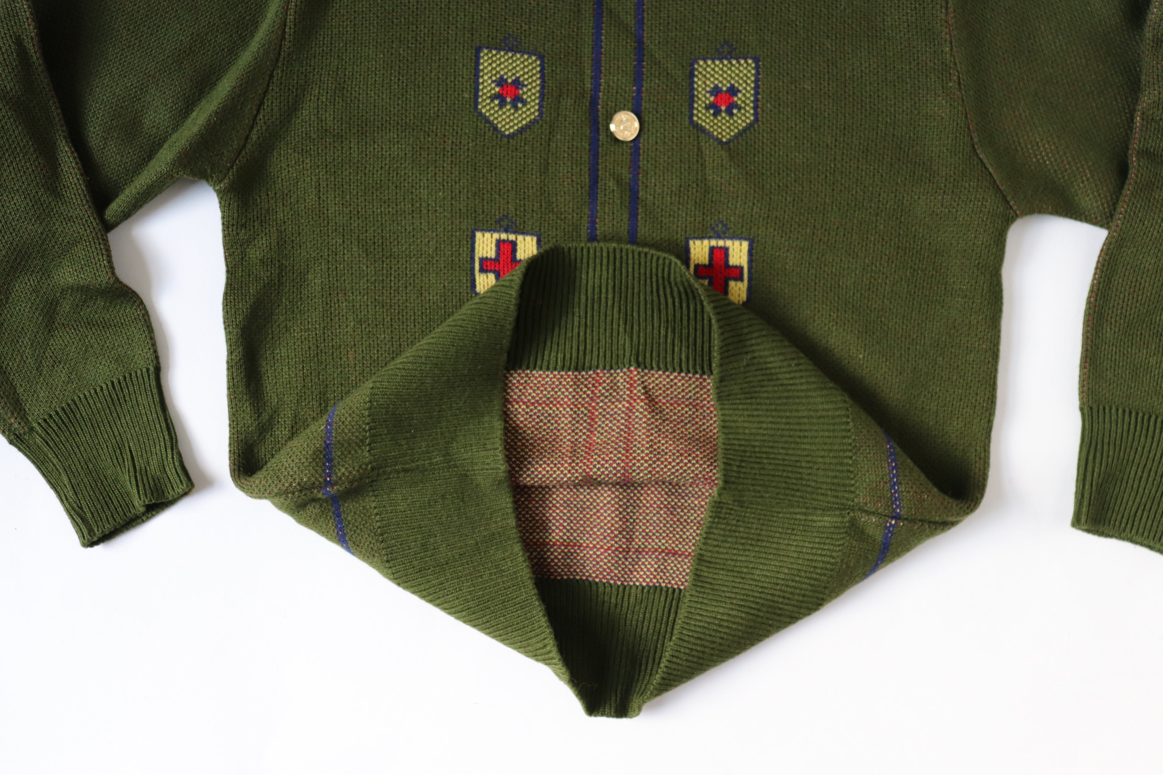 Green Wool Blend Jumper - 1960s Beatnik Style - S / UK 10