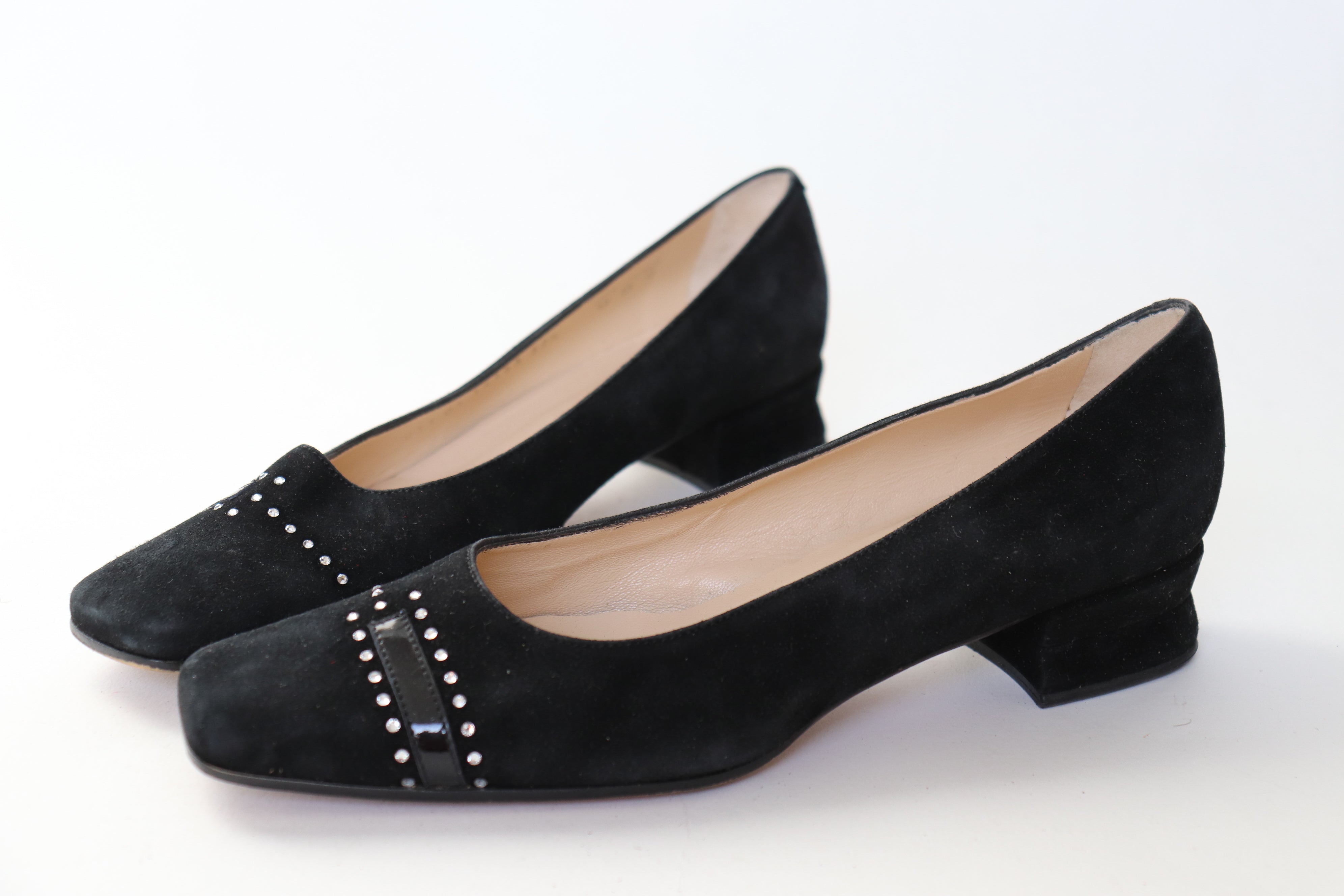 Mauro Teci Black Suede Pumps - 1960s Party Style - Leather 37.5 / UK 4.5